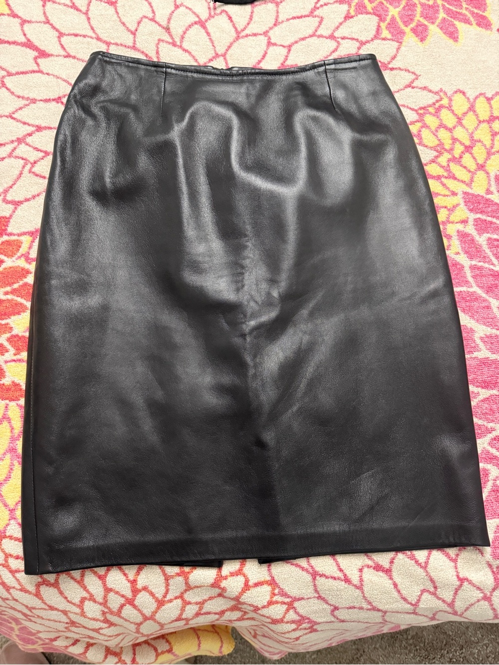 Black Faux Leather Pencil Skirt